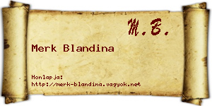 Merk Blandina névjegykártya